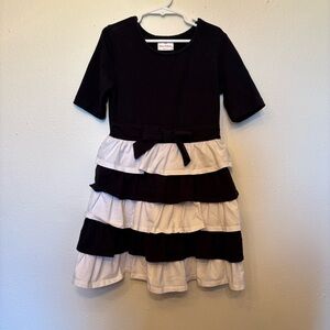 Hanna Andersson Black and White Ruffled Tiered Casual Dress